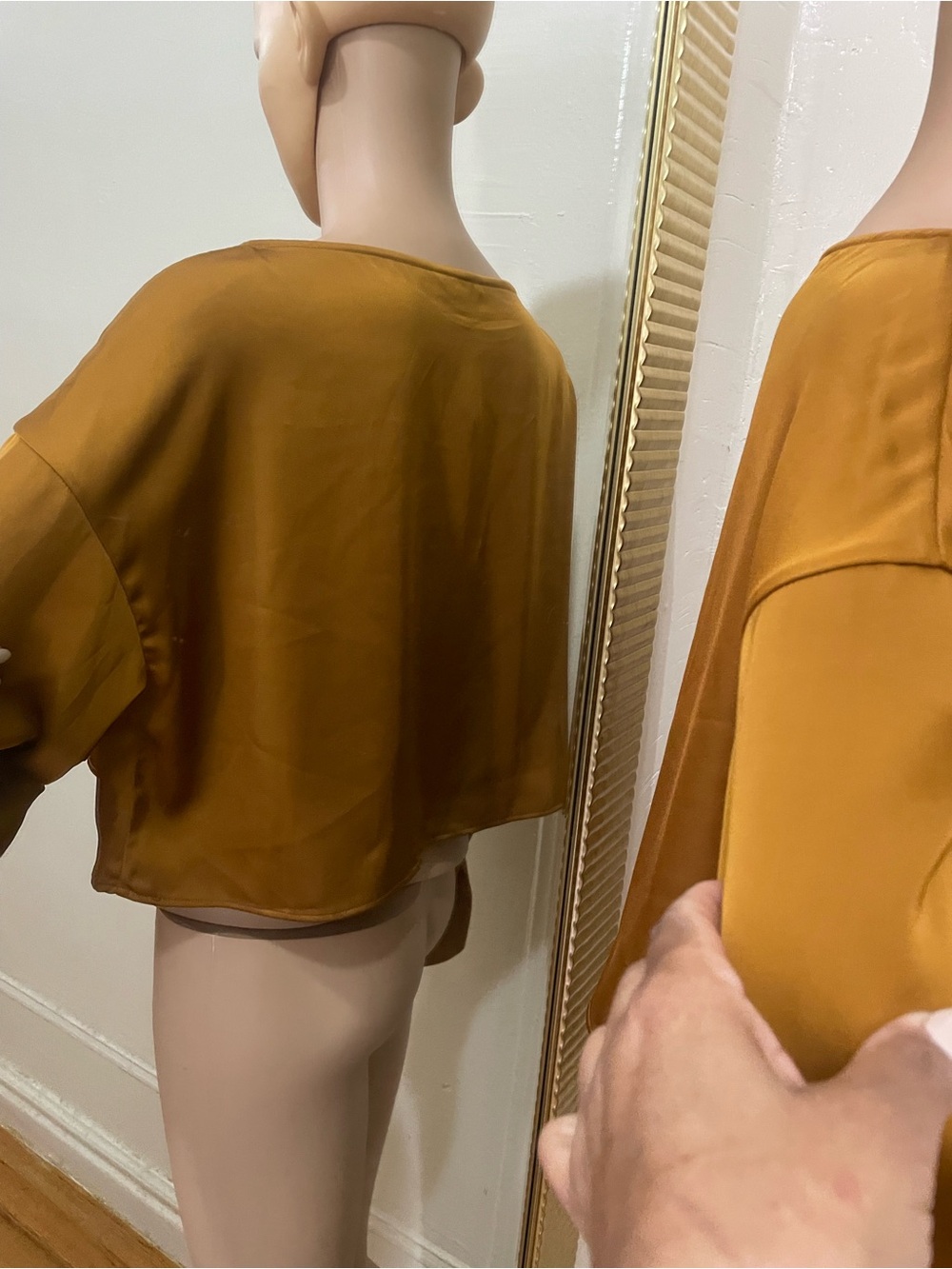 NAP Satin-Look Blouse in Mustard - Picture 9 of 16